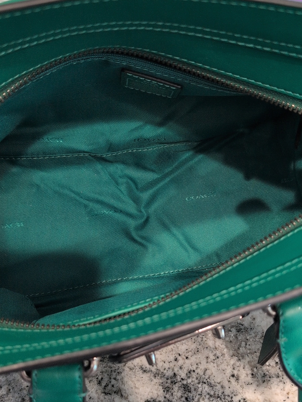 Coach Swagger 27 Forest Green Rip & Repair Carryall Satchel Limited Edition RARE - Picture 5 of 13